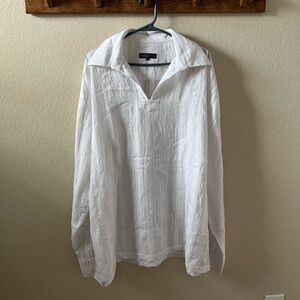 BC Collection Men’s Long Sleeve Resort Shirt | XXXL | White | Like New